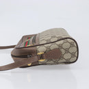 GUCCI GG Supreme Web Sherry Line Bag PVC Beige Gold 001 113 6472 Auth 199679-4