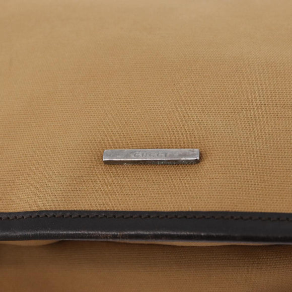 GUCCI Web Sherry Line Shoulder Bag Canvas Beige Silver 001 4321 Auth 199680A