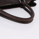 BURBERRY Nova Check Hand Bag Canvas Beige Silver Auth 199684-8