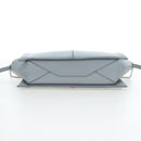 CELINE Chain Trillodo Shoulder Bag Leather Light Blue Silver Auth 199685V-6