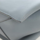 CELINE Chain Trillodo Shoulder Bag Leather Light Blue Silver Auth 199685V-15