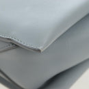 CELINE Chain Trillodo Shoulder Bag Leather Light Blue Silver Auth 199685V-17