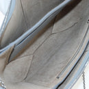 CELINE Chain Trillodo Shoulder Bag Leather Light Blue Silver Auth 199685V-10