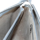 CELINE Chain Trillodo Shoulder Bag Leather Light Blue Silver Auth 199685V-21