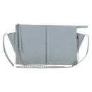 CELINE Chain Trillodo Shoulder Bag Leather Light Blue Silver Auth 199685V-13