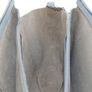 CELINE Chain Trillodo Shoulder Bag Leather Light Blue Silver Auth 199685V-22