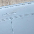 CELINE Chain Trillodo Shoulder Bag Leather Light Blue Silver Auth 199685V-26