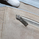CELINE Chain Trillodo Shoulder Bag Leather Light Blue Silver Auth 199685V-27