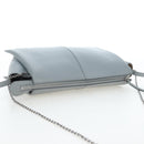 CELINE Chain Trillodo Shoulder Bag Leather Light Blue Silver Auth 199685V-7