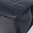 SAINT LAURENT Tote Bag Leather Navy Gold Auth 199687-10