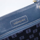 SAINT LAURENT Tote Bag Leather Navy Gold Auth 199687-15