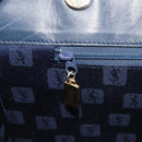 SAINT LAURENT Tote Bag Leather Navy Gold Auth 199687-19