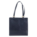 SAINT LAURENT Tote Bag Leather Navy Gold Auth 199687-2