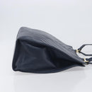 SAINT LAURENT Tote Bag Leather Navy Gold Auth 199687-4
