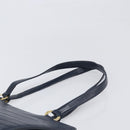 SAINT LAURENT Tote Bag Leather Navy Gold Auth 199687-8