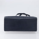 SAINT LAURENT Tote Bag Leather Navy Gold Auth 199687-9