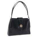 GUCCI Shoulder Bag Leather Black Gold Auth 199689-1