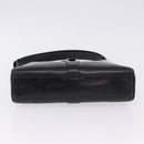 GUCCI Shoulder Bag Leather Black Gold Auth 199689-10