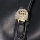 GUCCI Shoulder Bag Leather Black Gold Auth 199689-15