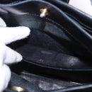 GUCCI Shoulder Bag Leather Black Gold Auth 199689-20