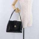 GUCCI Shoulder Bag Leather Black Gold Auth 199689-26