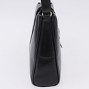 GUCCI Shoulder Bag Leather Black Gold Auth 199689-6