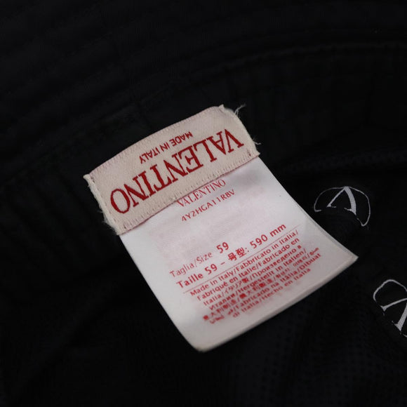 VALENTINO Rock Studs Hat Nylon Black Auth 199690V