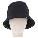 VALENTINO Rock Studs Hat Nylon Black Auth 199690V-2