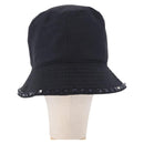 VALENTINO Rock Studs Hat Nylon Black Auth 199690V-3