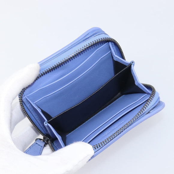 BOTTEGA VENETA INTRECCIATO Wallet Leather Light Blue Auth 199692V