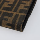 FENDI Zucca Canvas Mamma Baguette Wallet Black Brown Auth 199693V-15