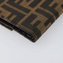 FENDI Zucca Canvas Mamma Baguette Wallet Black Brown Auth 199693V-16