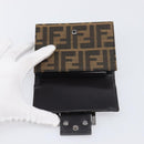 FENDI Zucca Canvas Mamma Baguette Wallet Black Brown Auth 199693V-19