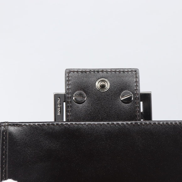 FENDI Zucca Canvas Mamma Baguette Wallet Black Brown Auth 199693V