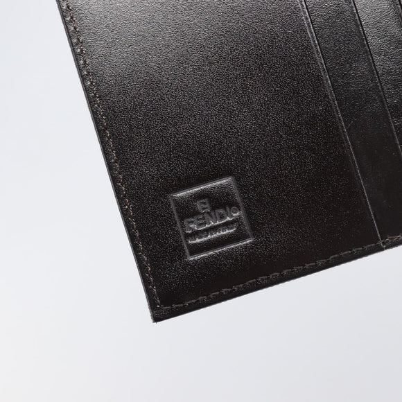 FENDI Zucca Canvas Mamma Baguette Wallet Black Brown Auth 199693V