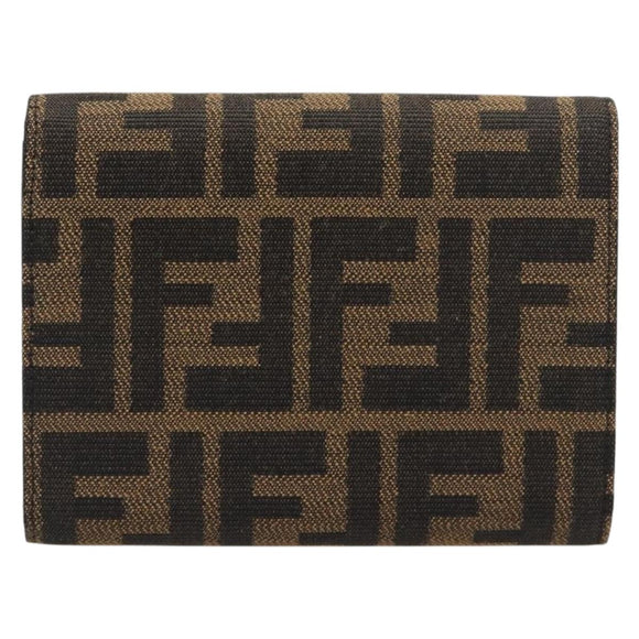 FENDI Zucca Canvas Mamma Baguette Wallet Black Brown Auth 199693V