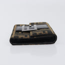 FENDI Zucca Canvas Mamma Baguette Wallet Black Brown Auth 199693V-3
