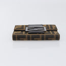 FENDI Zucca Canvas Mamma Baguette Wallet Black Brown Auth 199693V-6