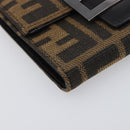 FENDI Zucca Canvas Mamma Baguette Wallet Black Brown Auth 199693V-14