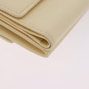 CHANEL Long Wallet Leather Ivory Gold CC Auth 199695A-16