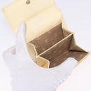 CHANEL Long Wallet Leather Ivory Gold CC Auth 199695A-23