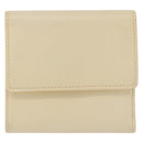 CHANEL Long Wallet Leather Ivory Gold CC Auth 199695A-3