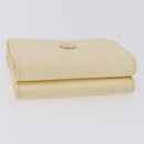 CHANEL Long Wallet Leather Ivory Gold CC Auth 199695A-6