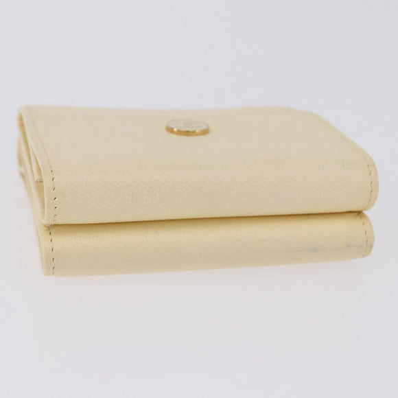 CHANEL Long Wallet Leather Ivory Gold CC Auth 199695A