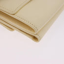 CHANEL Long Wallet Leather Ivory Gold CC Auth 199695A-14