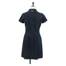 CHANEL One Piece Denim Blue Silver CC Auth 199698M-2