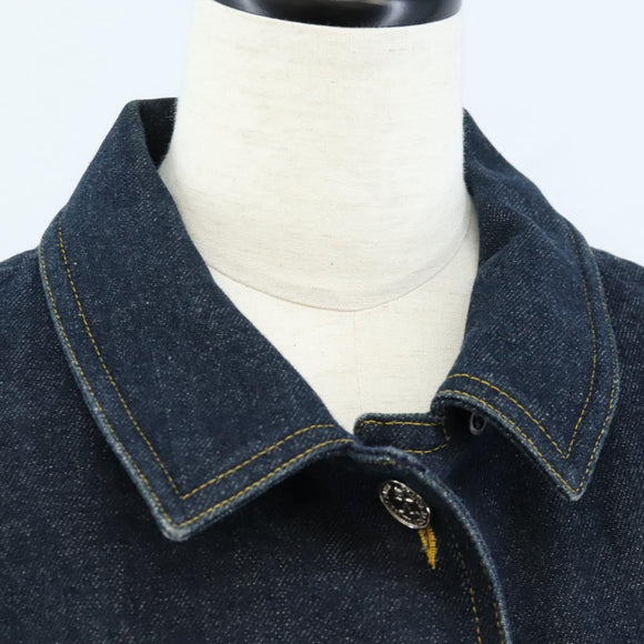 CHANEL One Piece Denim Blue Silver CC Auth 199698M