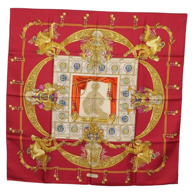 HERMES Carre 90 Scarf Silk Red Auth 199702M