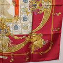 HERMES Carre 90 Scarf Silk Red Auth 199702M-10