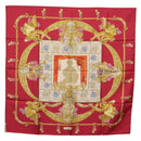 HERMES Carre 90 Scarf Silk Red Auth 199702M-13